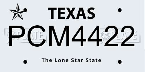PCM4422 Texas License Plate
