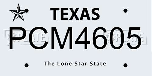 PCM4605 Texas License Plate