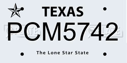 PCM5742 Texas License Plate