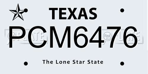PCM6476 Texas License Plate