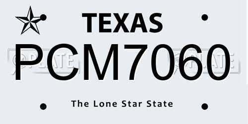 PCM7060 Texas License Plate