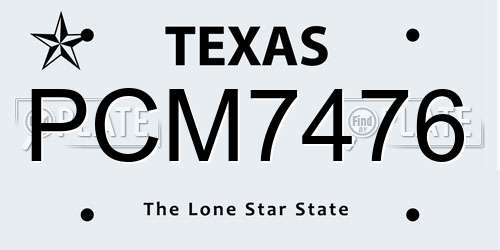 PCM7476 Texas License Plate