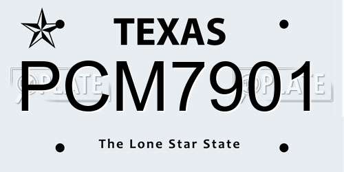 PCM7901 Texas License Plate