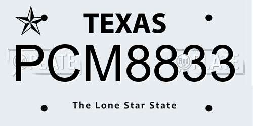 PCM8833 Texas License Plate
