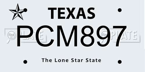 PCM897 Texas License Plate