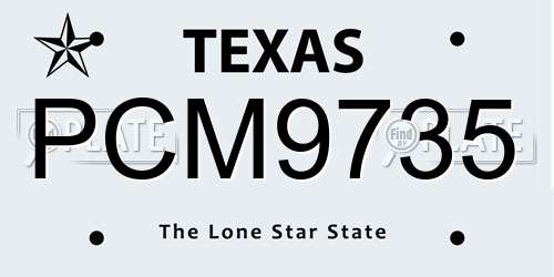 PCM9735 Texas License Plate