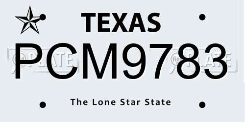 PCM9783 Texas License Plate