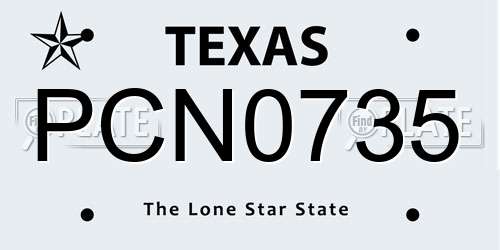PCN0735 Texas License Plate