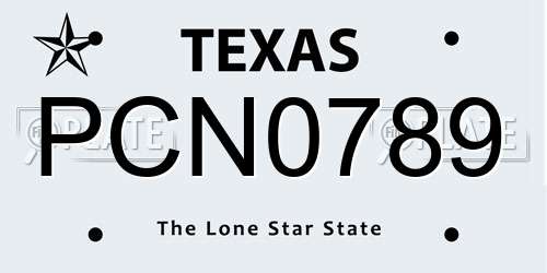 PCN0789 Texas License Plate