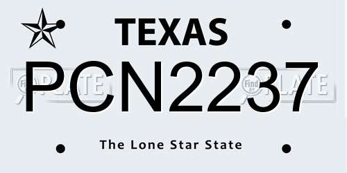 PCN2237 Texas License Plate