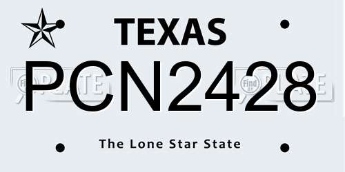 PCN2428 Texas License Plate