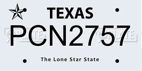 PCN2757 Texas License Plate
