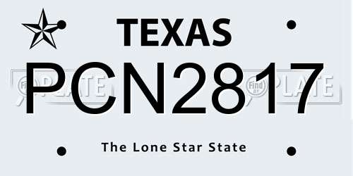 PCN2817 Texas License Plate