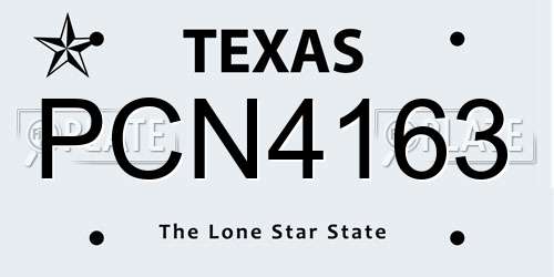 PCN4163 Texas License Plate