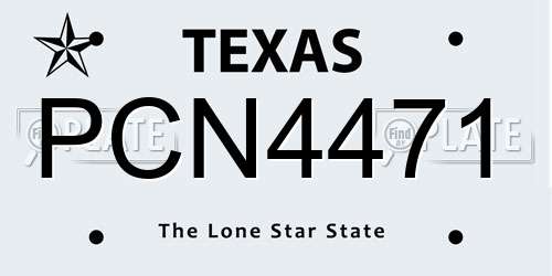 PCN4471 Texas License Plate