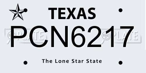 PCN6217 Texas License Plate