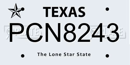 PCN8243 Texas License Plate