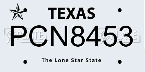 PCN8453 Texas License Plate