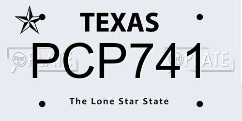 PCP741 Texas License Plate