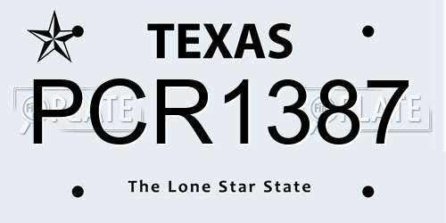 PCR1387 Texas License Plate