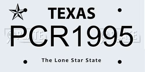 PCR1995 Texas License Plate