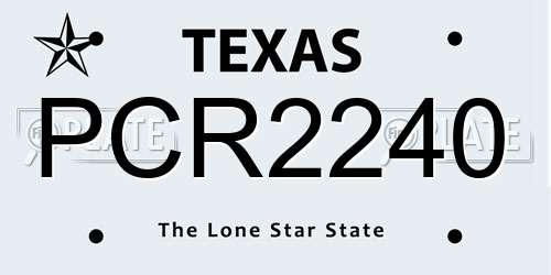 PCR2240 Texas License Plate