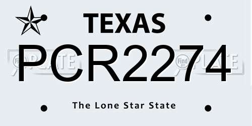 PCR2274 Texas License Plate