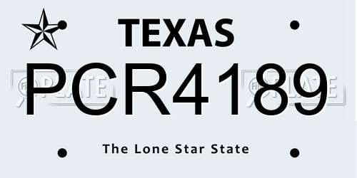 PCR4189 Texas License Plate
