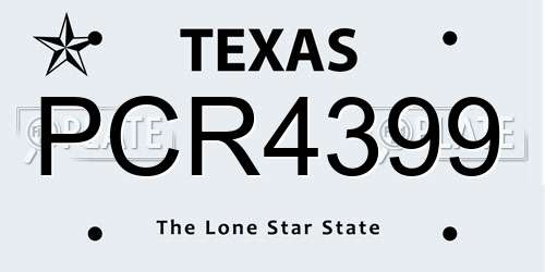 PCR4399 Texas License Plate
