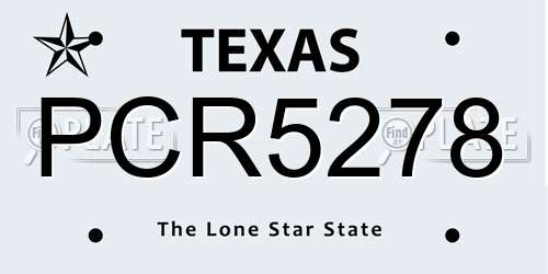 PCR5278 Texas License Plate