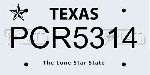 PCR5314 Texas License Plate