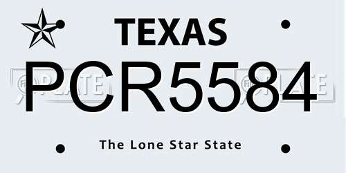 PCR5584 Texas License Plate