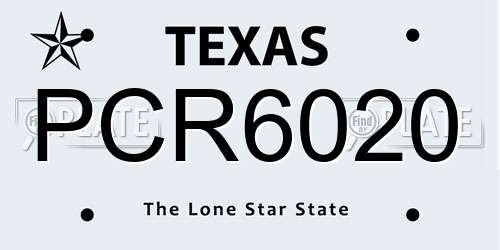 PCR6020 Texas License Plate