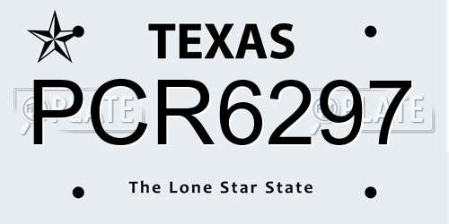 PCR6297 Texas License Plate