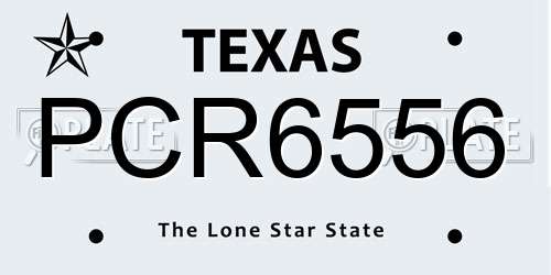 PCR6556 Texas License Plate