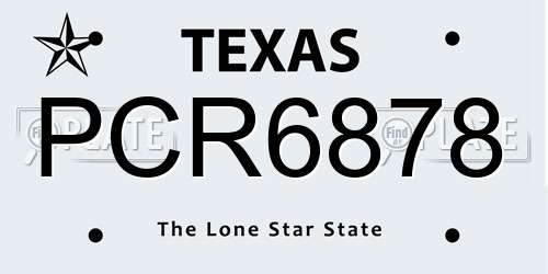 PCR6878 Texas License Plate