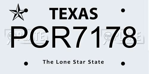 PCR7178 Texas License Plate