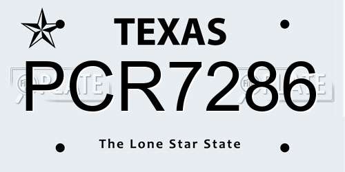 PCR7286 Texas License Plate