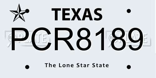 PCR8189 Texas License Plate