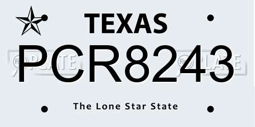 PCR8243 Texas License Plate