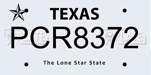 PCR8372 Texas License Plate