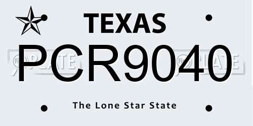 PCR9040 Texas License Plate