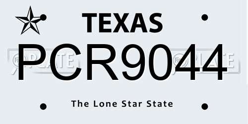 PCR9044 Texas License Plate