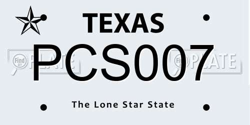 PCS007 Texas License Plate