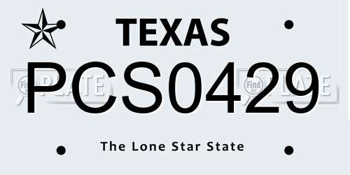 PCS0429 Texas License Plate