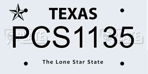 PCS1135 Texas License Plate