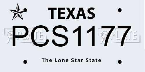 PCS1177 Texas License Plate