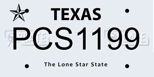 PCS1199 Texas License Plate