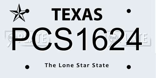 PCS1624 Texas License Plate