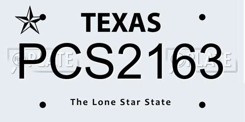 PCS2163 Texas License Plate